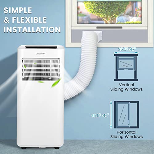 Costway 10000 Btu Portable Air Conditioner, 3 In 1 Ac Unit, Fan & Dehumidifier W/Sleep Mode, 24H Timer, Led Display, Child Lock, Remote Control & Window Kit For Home Office Dorm (White-10000Btu) #TOP4