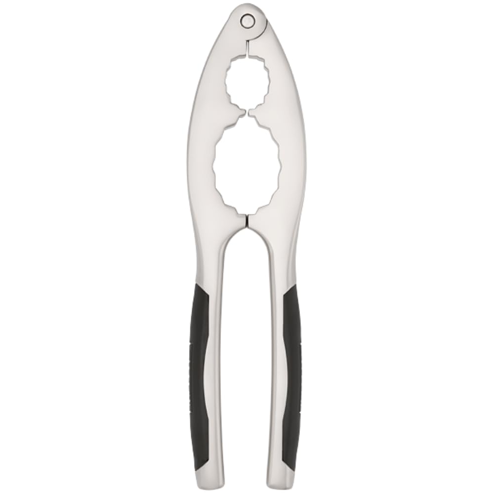 Stellar Silver Contour Gadgets Nut Cracker, Cushioned Grip, Dishwasher Safe, Chrome Plated Zinc Alloy
