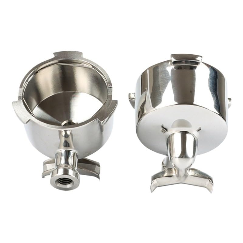 Compatible Para Delonghi Portafiltro sin fondo doble pico 51mm | Base abierta permite observar todo el flujo de extracción(Double Spout,Pressurized 1cup)