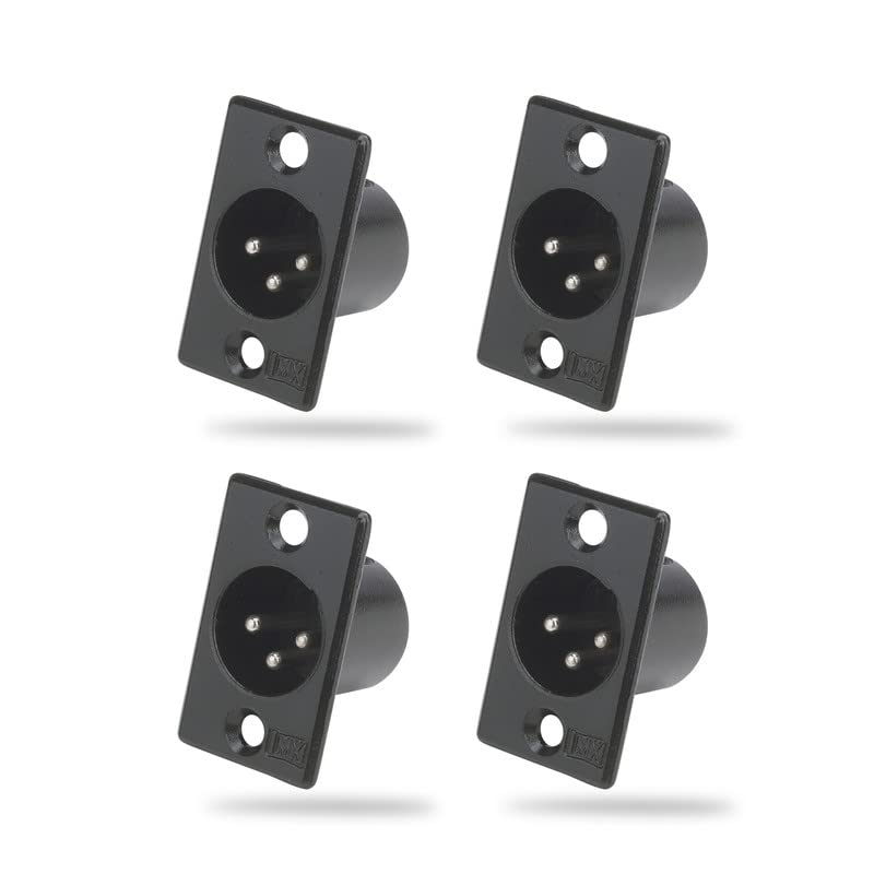 MX 3 PIN XLR MALE CONNECTOR WITH PANEL MOUNTING BLACK COATING (PACK OF 4PCS)-image-32