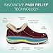 Orthofeet Women's Orthopedic Bordeaux Leather Lorin Hands-Free Slipper, Size 9 Wide