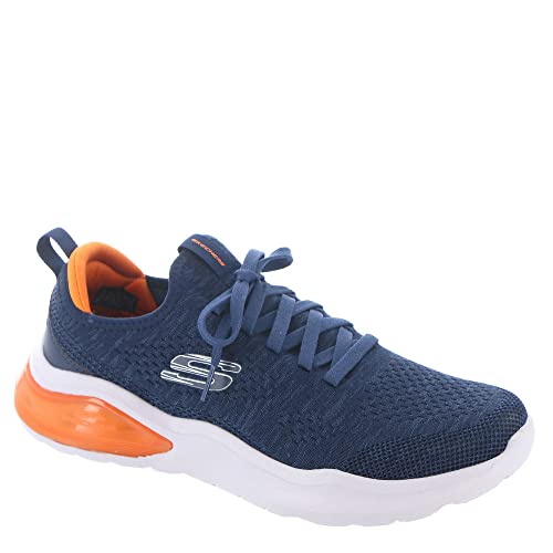 Skechers Equalizer Persistent Slip on avec mousse à mémoire de forme pour homme, Bleu marine/orange, 9.5 Wide