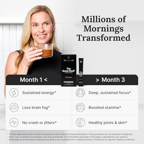 Image of The Good Stuff | Cinnamon Coffee Booster | Healthy Coffee Creamer for Focus & Energy | Keto, Non-Dairy Creamer Powder with MCT Oil, Collagen & L-Theanine | 14 Servings