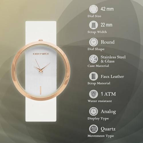 Image of Joker & Witch Faux Leather Minimal Transparent Dial Pu Analogue Watch For Women