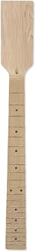 Unfinished Guitar Neck 22 Fret 24 Inch Scale - Maple Wood with Paddle Head, Bolt-On Replacement for DIY Electric Guitar Builds and Upgrades