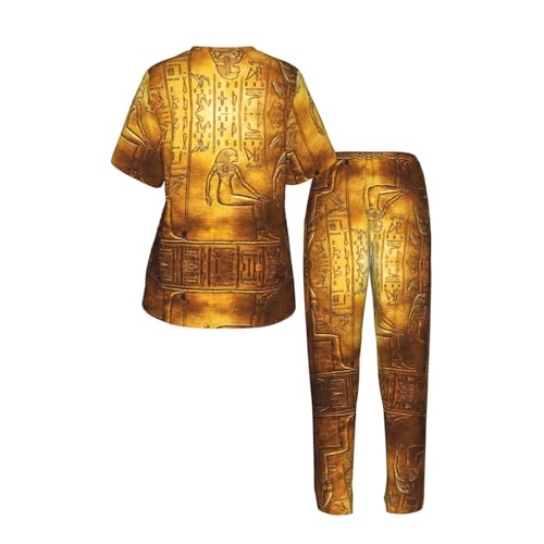 Ensemble de détente imprimé hiéroglyphes pyjama manches courtes - 5