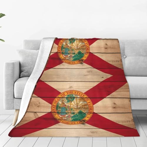Couverture polaire drapeau de la Floride plaid chaud pour lit