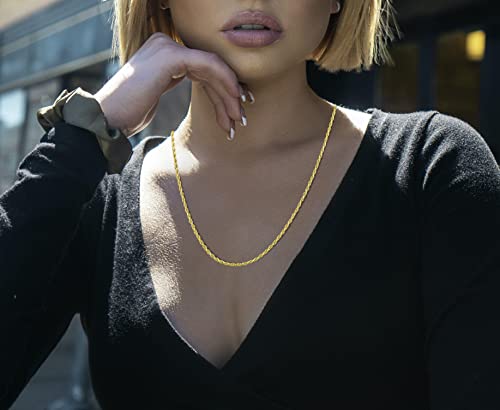 Savlano 10K Solid Gold Italian Rope 1.5mm Chain 10 Karat Necklace Comes With Gift Box for Women & Men - Made in Italy4