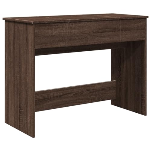 vidaXL Schminktisch mit Spiegel, Frisiertisch mit Stauraum, Kosmetiktisch für Schlafzimmer, Tisch Schminkspiegel Frisierkommode, Modern, Braun Eichen-Optik