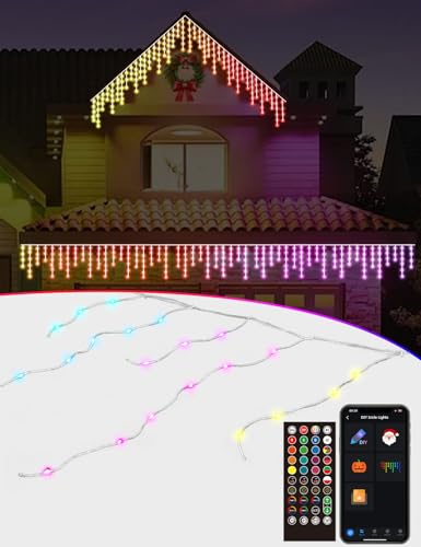 Smart Christmas Icicle Lights 66FT Outdoor RGBW