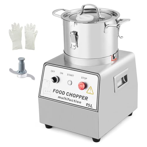 16 QT Commercial Food Processor, 1400W Stainless Steel Electric...