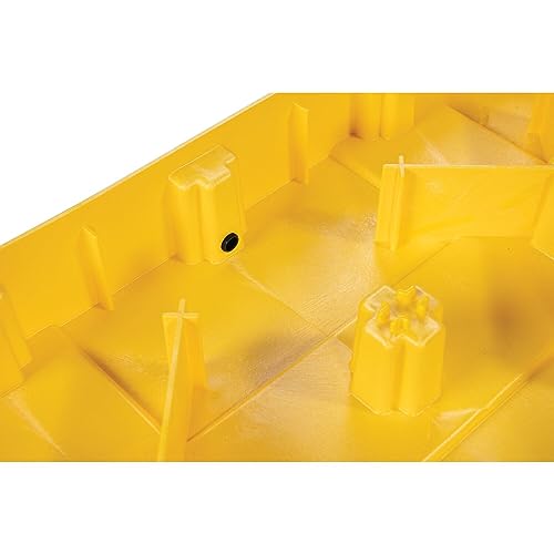 Eagle 6 Drum Spill Platform with Drain and Forklift Pockets, 78.25"x51.5"x6.5", 88 Gallon Sump, 10,000 lbs. Load Capacity Containment Tray, Made in USA, Yellow, 1686D