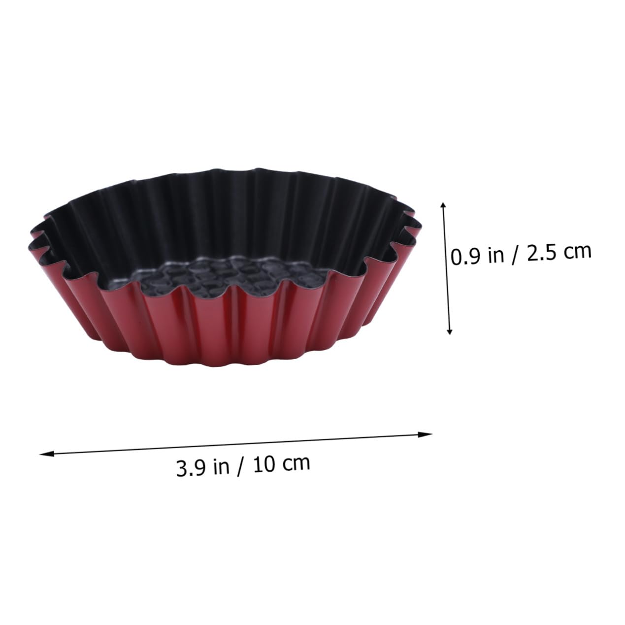 12 pièces Moule à tartelette œuf en acier à haute teneur revêtement antiadhésif moules pâtisserie DIY pour cuisine maison couleur rouge et noir