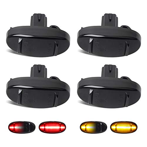 RUXIFEY Sequential Dually Bed Side Marker Lights LED Fender Sidemarkers Smoked Lens Compatible with 2011-2016 Ford F250 F350 F450 Super Duty, Pack of 4
