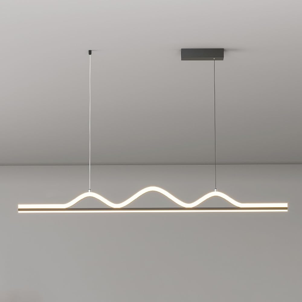Lustre luminaire linéaire LED de 120 cm à intensité réglable pour salle à manger