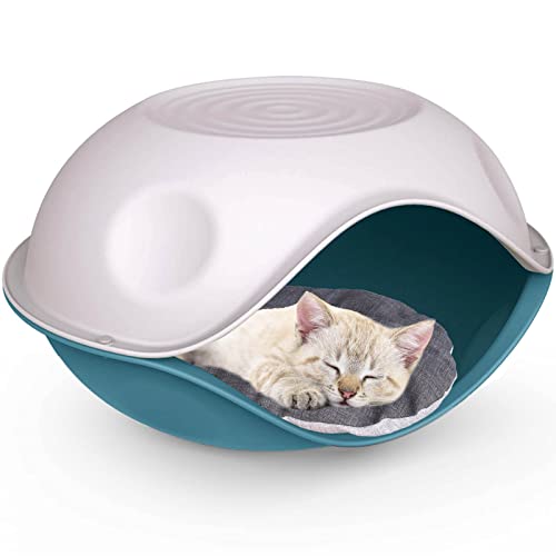 Cat Centre Katzenhütte Für Draußen Katzenhaus Indoor Outdoor Wetterfeste Katzenhöhle Katzenbett Katzenkorb Für Katzen Und Kleine Hunde Plastik Pflegeleicht Robust Blau 57,5 x 31 x 15,5 cm Cat Centre Katzenhütte Für Draußen Katzenhaus Indoor Outdoor Wetterfeste Katzenhöhle Katzenbett Katzenkorb Für Katzen Und Kleine Hunde Plastik Pflegeleicht Robust Blau 57,5 x 31 x 15,5 cm