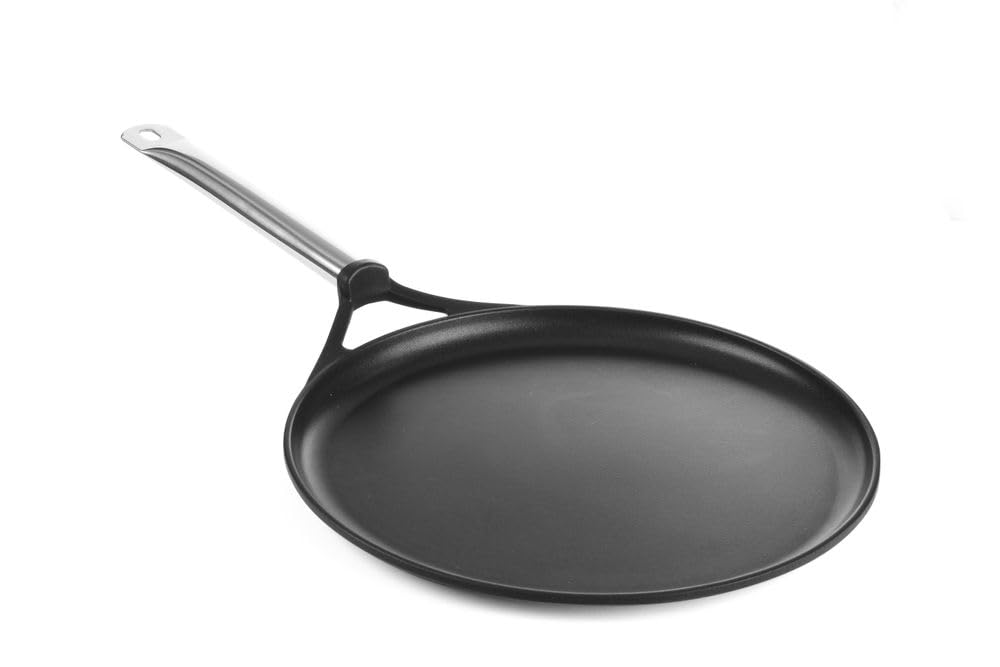 HENDI Sartén para Crepes, apto para distintas fuentes de calor y hornos hasta 250°C, no apto para cocinas de inducción, recubrimiento antiadherente, diámetro 260 mm, acero inoxidable, aluminio fundido