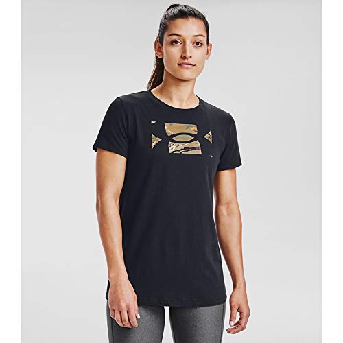 Under Armour Women's Camo Fill T-Shirt , Black (001)/Desert Sand , X-Large