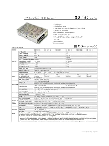 Convertisseur DC-DC 19-36V à découpage puissant de 150W et 12.5A