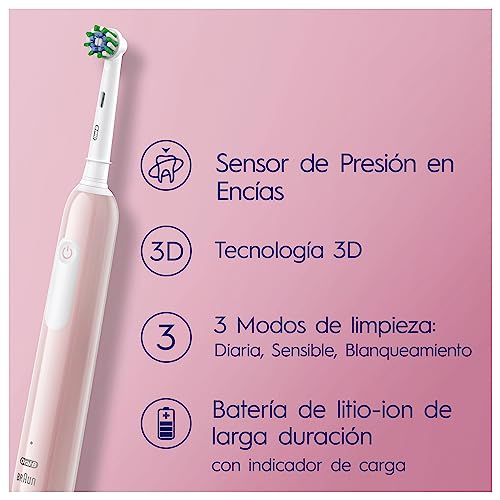 Miniatura 7 de Oral-B Pro Series 1 Cepillo De Dientes Eléctrico Con Mango Recargable Y Cabezal, Diseñado Por Braun, Regalos Originales Para Mujer Y Hombre - Rosa