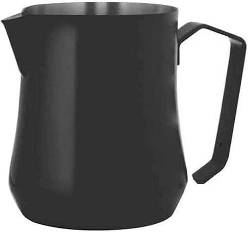 Metallurgica motta - Jarra espumadora de leche de tulipán de acero inoxidable, 17 onzas, color negro