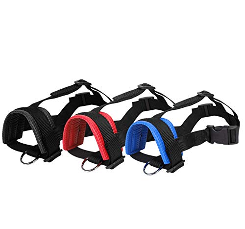 Lepark Head Strap Dog Muzzle Prevent from Taking Off by Paws for Small,Medium and Large Dogs(S/Black)