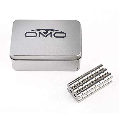 OMO Magnetics ネオジムマグネット ネオジウム磁石 N35 円形 丸型 10x8mm ニッケルメッキ 専用ケース付き 科学実験 生活収納 オフィス汎用(48個セット)