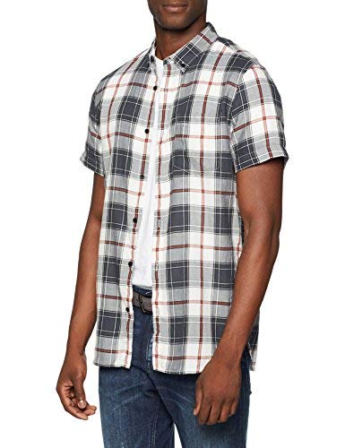 New Look Black White Red Check Camicia Casual Uomo...