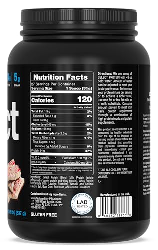 Image of PEScience Select Protein Powder, Whey and Casein Blend, Clean Protein Powder for Women and Men, Low Calorie, Low Carb, Keto Friendly, Gluten Free - White Chocolate Peppermint Bark, 27 Servings