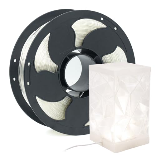 Image of Clear PLA 1.75mm 1kg Spool Bubble-Free 3D Printer Filament Transparent FDM | Beginner friendly Bubble-free translucent Clear Low warping No tangle 1kg spool 2.2lbs for Bambu Prusa