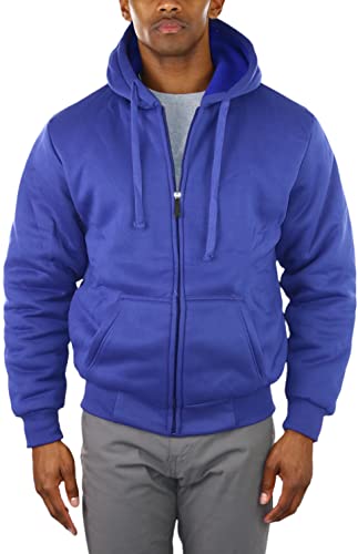 Image of ToBeInStyle Men's Polar Fleece Long Sleeve Zip Up Kangaroo Pocket Cold Weather Hoodie Jacket
