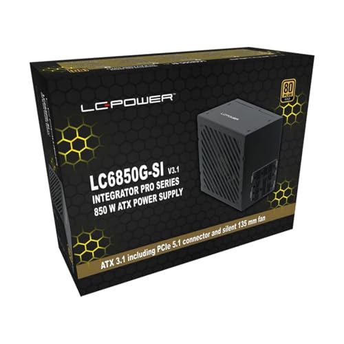 LC-POWER Integrator Pro Serie 850W ATX V3.1 Alimentatore con Certificazione 80 PLUS GOLD (LC6850G-SI V3.1) - Alimentatore - Immagine 7