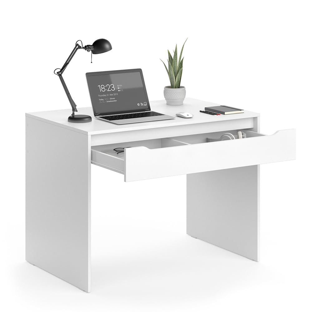 Vicco Scrivania Ruben, Bianco, 100 x 65 cm | combinabile con altri mobili della serie Ruben