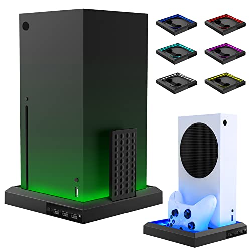 RGB LED Ständer für Xbox Series X/S Konsole, 7 Farben DIY Dekoratives Zubehör für Spielkonsolen