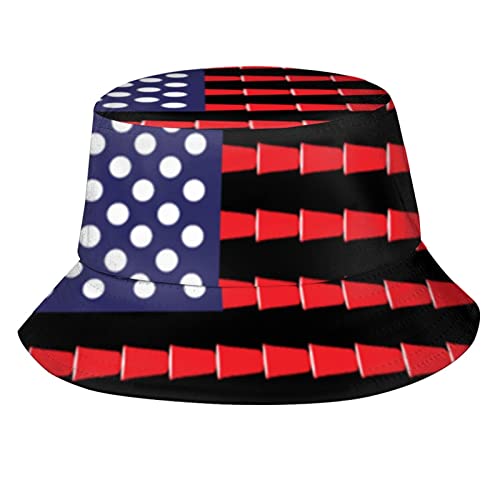 AOOEDM Beer Pong American Flag Bucket Hats Reise Strand Sonnenschutz Fischerhut für Frau Mann