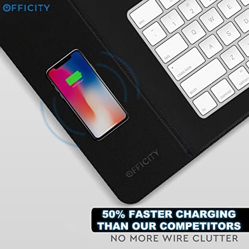 Large Mouse Mat With Fast 15W Qi Wireless Charging - Mouse Mat Large - Wireless Charging Mat - Mouse Pad - Extra Large 800mm x 300mm - Wireless Charging Mouse Pad - Desk Mat - Officity Keyboard Mat