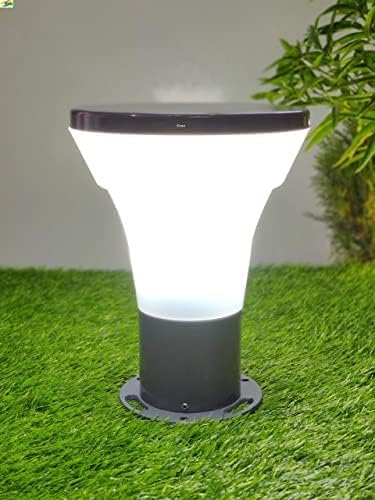 JACKAL® Round Bollard Light Waterproof Outdoor Gate Light Modern Style Rust Resistance Unbreakable PVC Shade Garden Pillar Boundary Exterior Lamp Fixture Square Shape (Bulb NOT Included)