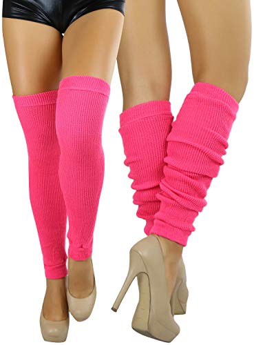 Image of ToBeInStyle Women's Long Over The Knee Leg Warmers Bright Thigh High