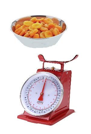 Kitchen Scale White Metal With A Stainless Steel Tray (22-Pound) (RED) - Thumbnail 4