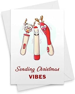 Sending Christmas Vibes - Funny Xmas Card, Funny Greeting Card, Rude Christmas Card, Funny Christmas Card, Funny Holiday Cards [00243]