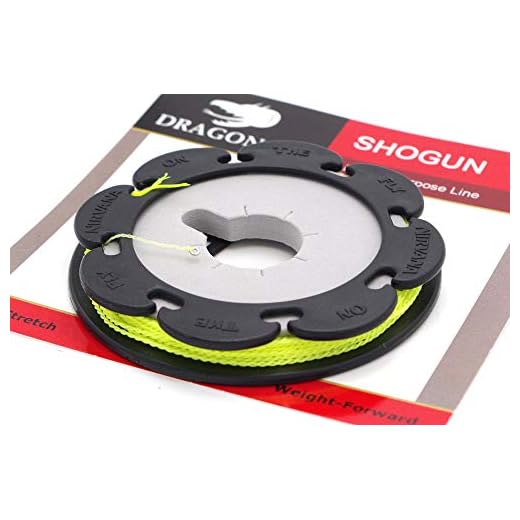 DRAGONtail 12.5ft Shogun Furled Tenkara Line with Line Holder (Light-Weight Yellow All-Purpose line Quality Made in USA)