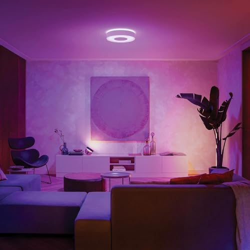 Philips Hue White & Color Ambiance Infuse Deckenleuchte M wei&szlig; 2100lm, dimmbar, 16 Mio. Farben, steuerbar via App, kompatibel mit Amazon Alexa (Echo, Echo Dot)