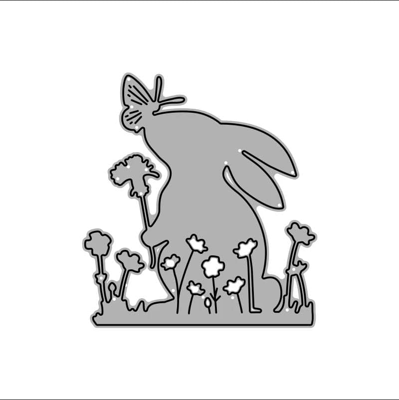 Miniatura 5 de Troqueles de corte de metal de flores de Pascua flores de Pascua conejo tarjetas de papel de corte plantillas de corte para hacer tarjetas en