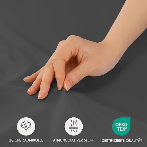Dreamzie - Spannbettlaken - 160x200cm - 100% Baumwolle Jersey – Ansicht 5