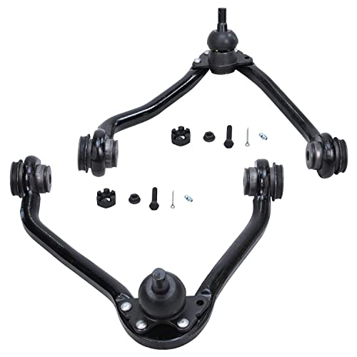Image of Detroit Axle - 4pc Front End Control Arms Kit for C1500 C2500 Suburban Express Savana 3500 Chevrolet GMC, 2 Upper Control Arms w /Ball Joint 2 Lower Ball Joints Replacement