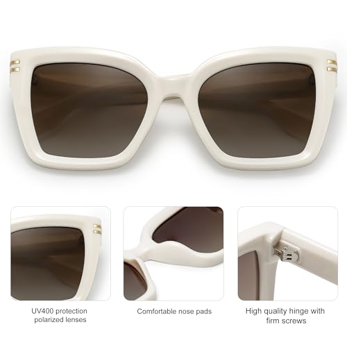 SOJOS Retro Oversized Polarized Cat Eye Sunglasses Womens Vintage Shades Trendy Stylish Sunnies SJ22914