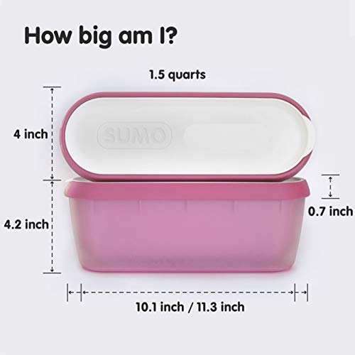 SUMO Homemade Ice Cream Containers: Dishwasher Safe Tub. 1.5 Quart (1-Pack, Pink)