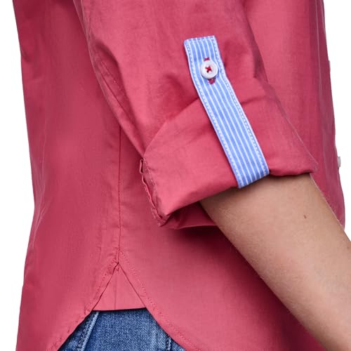 Image of Nautica Women's Button Front Long Sleeve Roll Tab Shirt