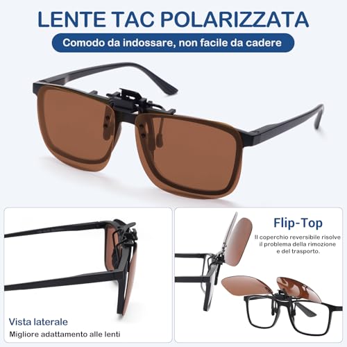 Gafas de sol acoplables con marco de metal y borde polarizado 1C 3