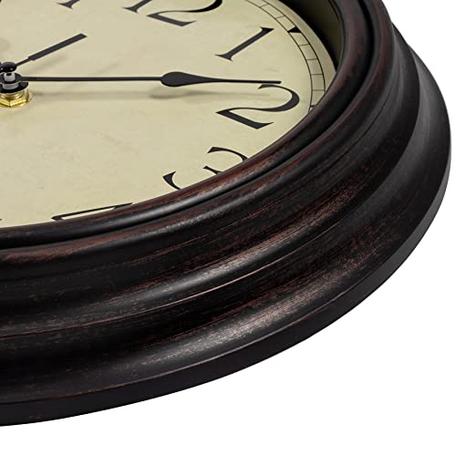 Foxtop Retro Silent Non-Ticking Round Classic Clock Quartz Decorative Battery Operated Wall Clock For Living Room Kitchen Home Office 12 Inch (Bronze) #TOP2